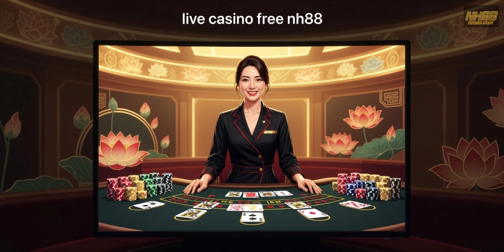Minh họa giao diện live casino free nh88 với dealer chuyên nghiệp và trò chơi hấp dẫn