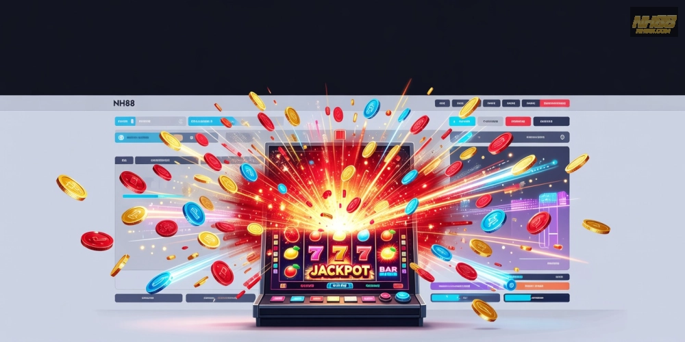 Khái niệm nổ hũ trên NH88 được minh họa qua jackpot tích lũy hấp dẫn